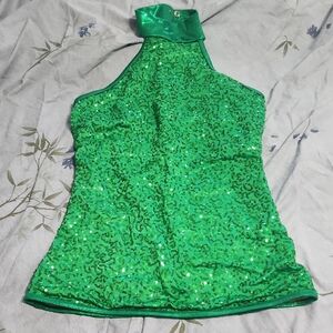 Balera Dance Green Sequin Halter